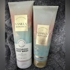 Bath & Body Works Vanilla Romance Body Wash & Body Cream in Cream, Pink, Blue